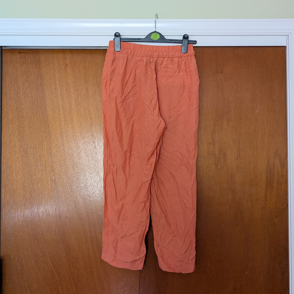 & Other Stories Women's Orange Lightweight Floaty Summer Pants Size 4 - Picture 6 of 8
